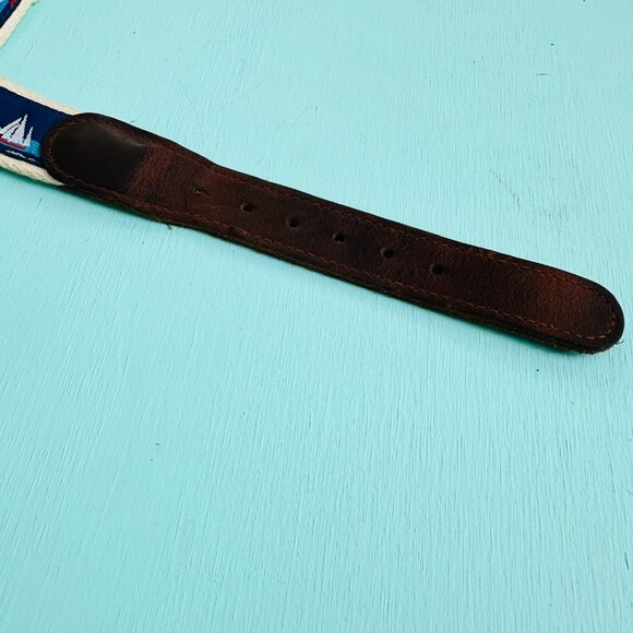 Nautical Sailboat Lighthouse Belt Size 40" Coastal Grandma New England Belt Boat - Picture 6 of 9